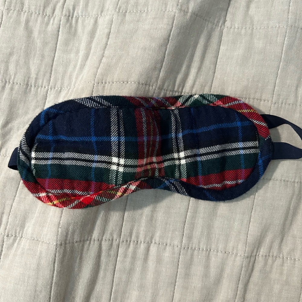 Plaid sleep mask/ eye cover